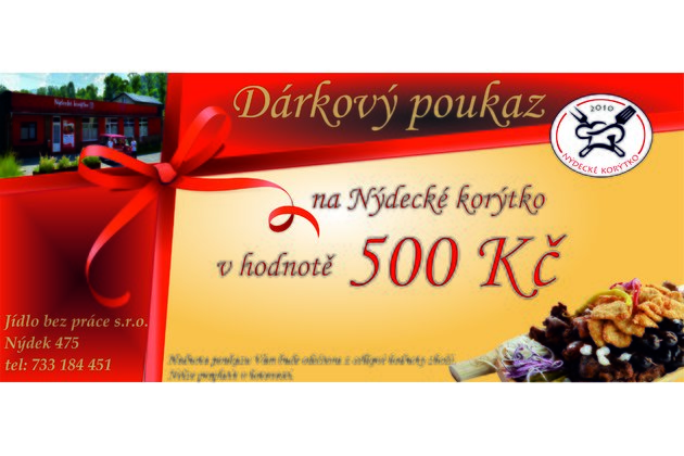 Dárkový poukaz v hodnotě 500 Kč